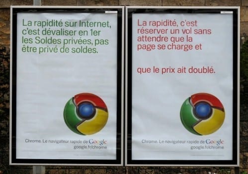 Google-advertentie rond het belang van de snelheid op het web